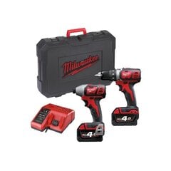 Akumulatora instrumentu komplekts Milwaukee M18 BPP2D-402C cena un informācija | Rokas instrumenti | 220.lv