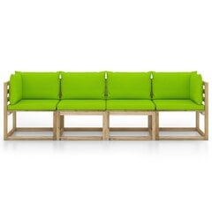Četrvietīgs dārza dīvāns ar spilveniem цена и информация | Комплекты уличной мебели | 220.lv