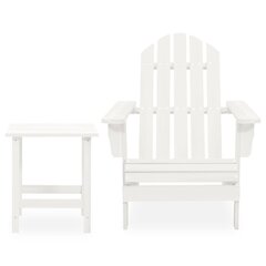Dārza Adirondack krēsls ar galdu, balts цена и информация | Комплекты уличной мебели | 220.lv