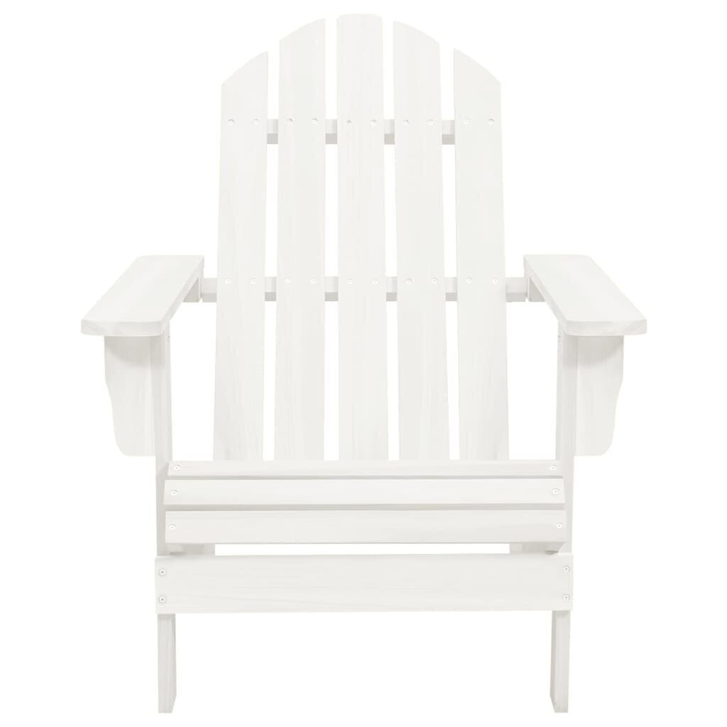 Adirondack dārza krēsls ar pufu un galdu, balts cena un informācija | Dārza mēbeļu komplekti | 220.lv