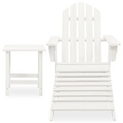 Adirondack dārza krēsls ar pufu un galdu, balts цена и информация | Комплекты уличной мебели | 220.lv