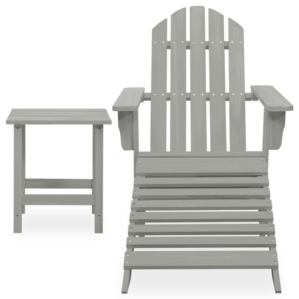 Garden Adirondack krēsls ar pufu un galdu, pelēks cena un informācija | Dārza mēbeļu komplekti | 220.lv