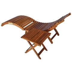 Dārza sauļošanās krēsls ar galdu un matraci цена и информация | Шезлонги | 220.lv