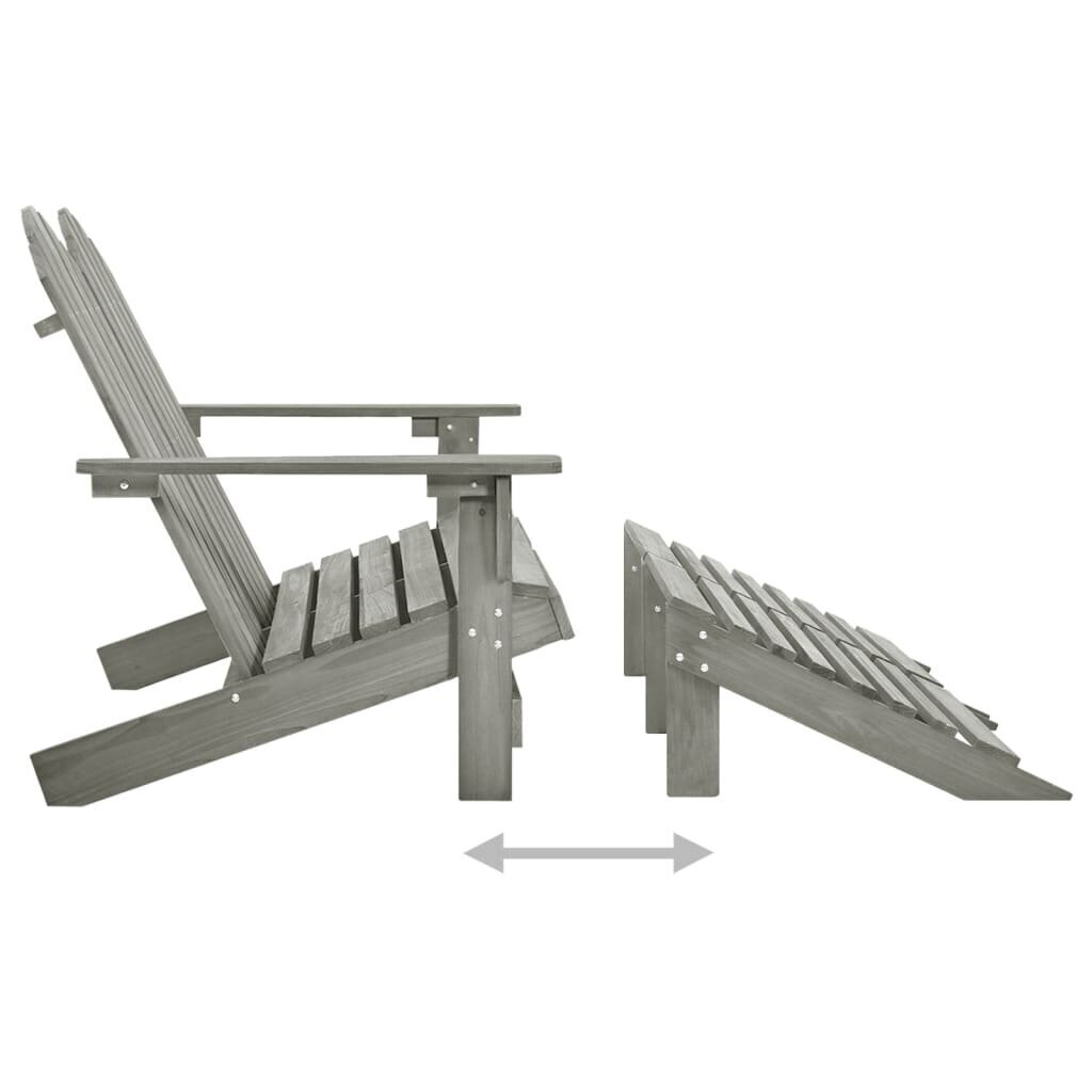 Divvietīgs dārza Adirondack krēsls un pufas, pelēks цена и информация | Sauļošanās krēsli | 220.lv