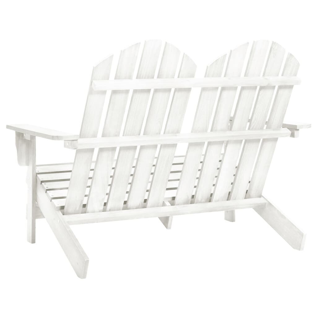 Divvietīgs dārza krēsls Adirondack, balts cena un informācija | Dārza krēsli | 220.lv