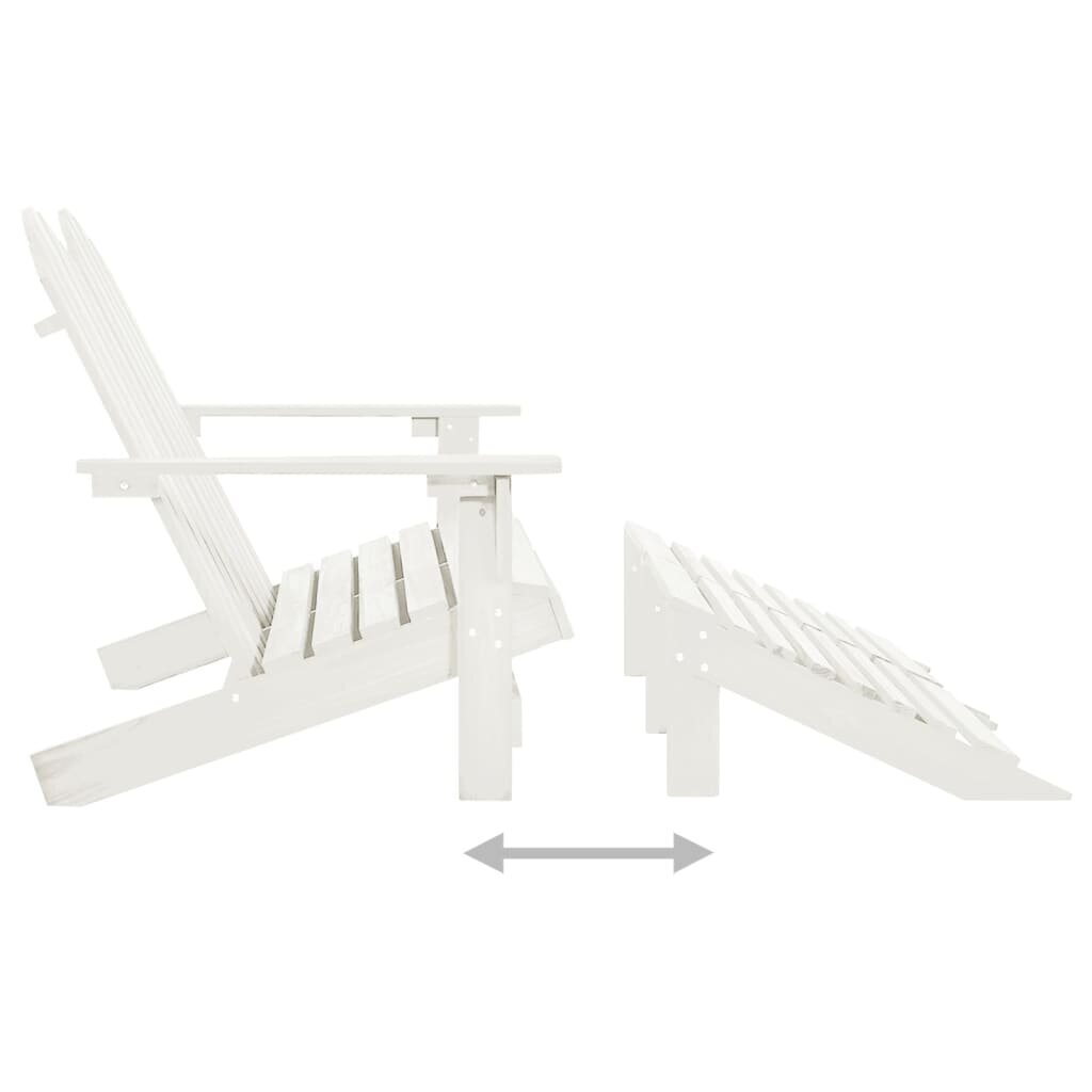 Divvietīgs dārza Adirondack krēsls un pufas, balts цена и информация | Dārza krēsli | 220.lv