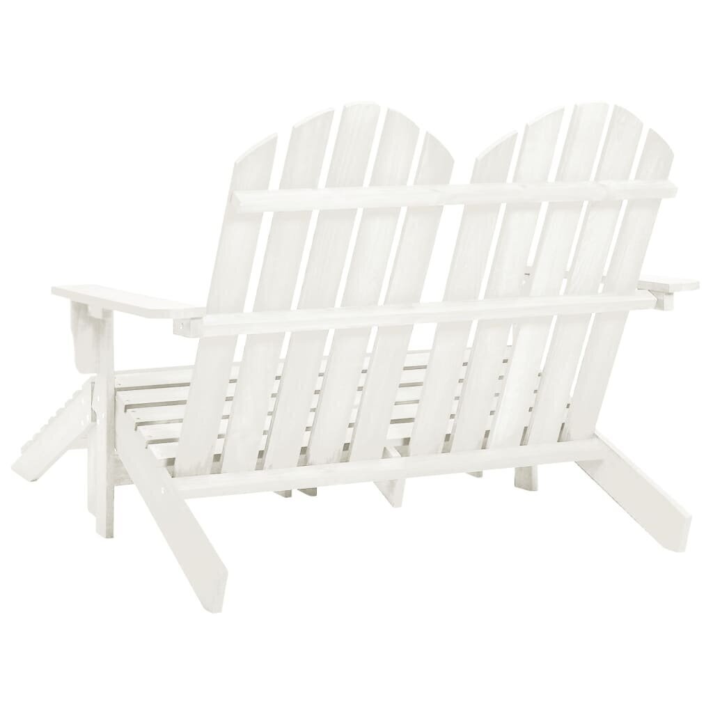 Divvietīgs dārza Adirondack krēsls un pufas, balts цена и информация | Dārza krēsli | 220.lv