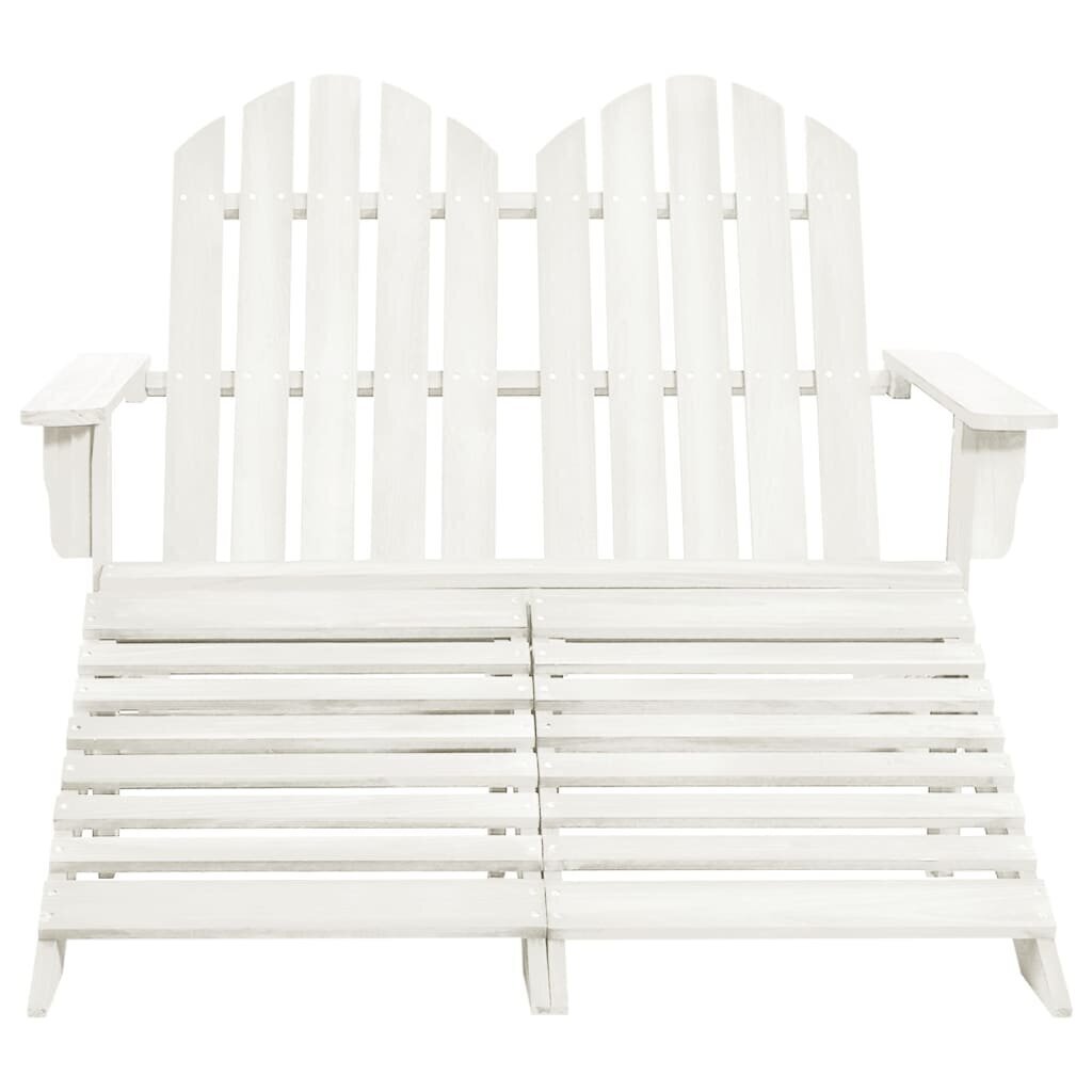 Divvietīgs dārza Adirondack krēsls un pufas, balts cena un informācija | Dārza krēsli | 220.lv