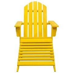 Adirondack dārza krēsls ar pufām, dzeltens цена и информация | Садовые стулья, кресла, пуфы | 220.lv