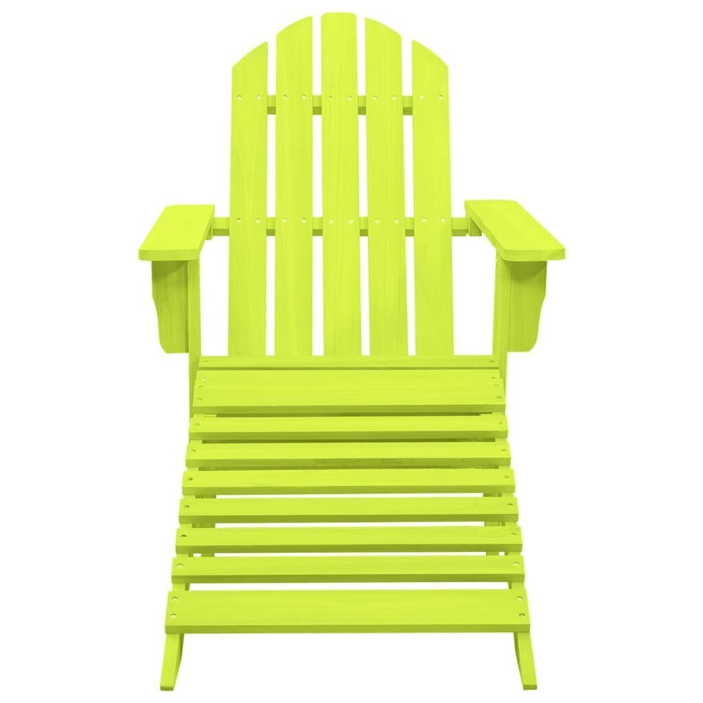 Dārza Adirondack krēsls ar Osmaņu, zaļš цена и информация | Dārza krēsli | 220.lv