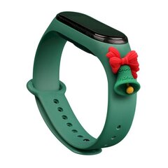 Ремешок для часов Fusion Xmas Bell для Xiaomi Mi Band 5 / Mi Band 6, зеленый цена и информация | Аксессуары для смарт-часов и браслетов | 220.lv