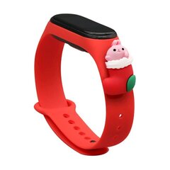 Ремешок для часов Fusion Xmas Santa 1 для Xiaomi Mi Band 5 / Mi Band 6, красный цена и информация | Аксессуары для смарт-часов и браслетов | 220.lv