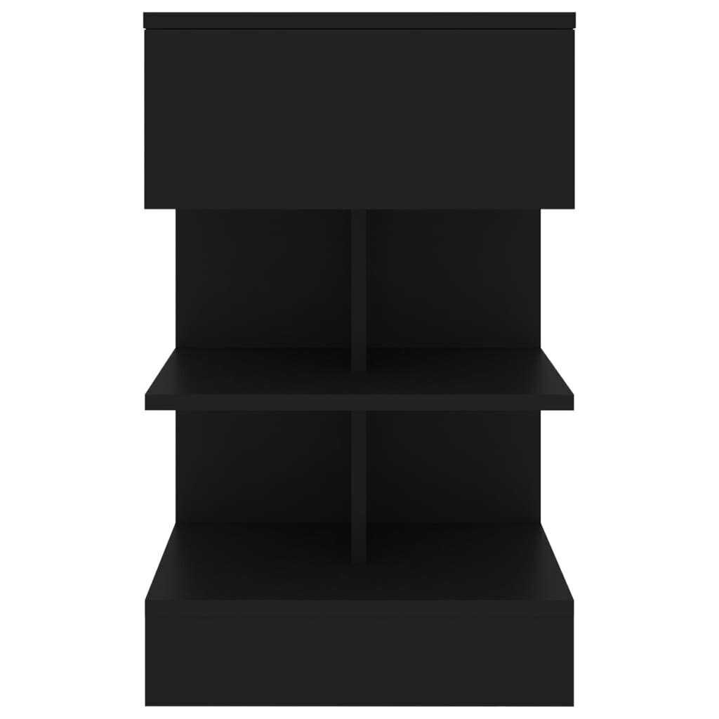 Nakts skapītis, 40x35x65 cm, melns cena un informācija | Naktsskapīši | 220.lv