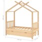 Bērnu gultas rāmis ar atvilktni, 70x140 cm, brūns cena un informācija | Bērnu gultas | 220.lv