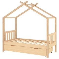 Bērnu gultas rāmis ar atvilktni, 80x160 cm, brūns cena un informācija | Bērnu gultas | 220.lv