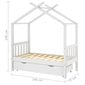 Bērnu gultas rāmis ar atvilktni, 70x140 cm, balts cena un informācija | Bērnu gultas | 220.lv