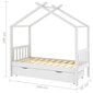 Bērnu gultas rāmis ar atvilktni, 80x160 cm, balts цена и информация | Bērnu gultas | 220.lv