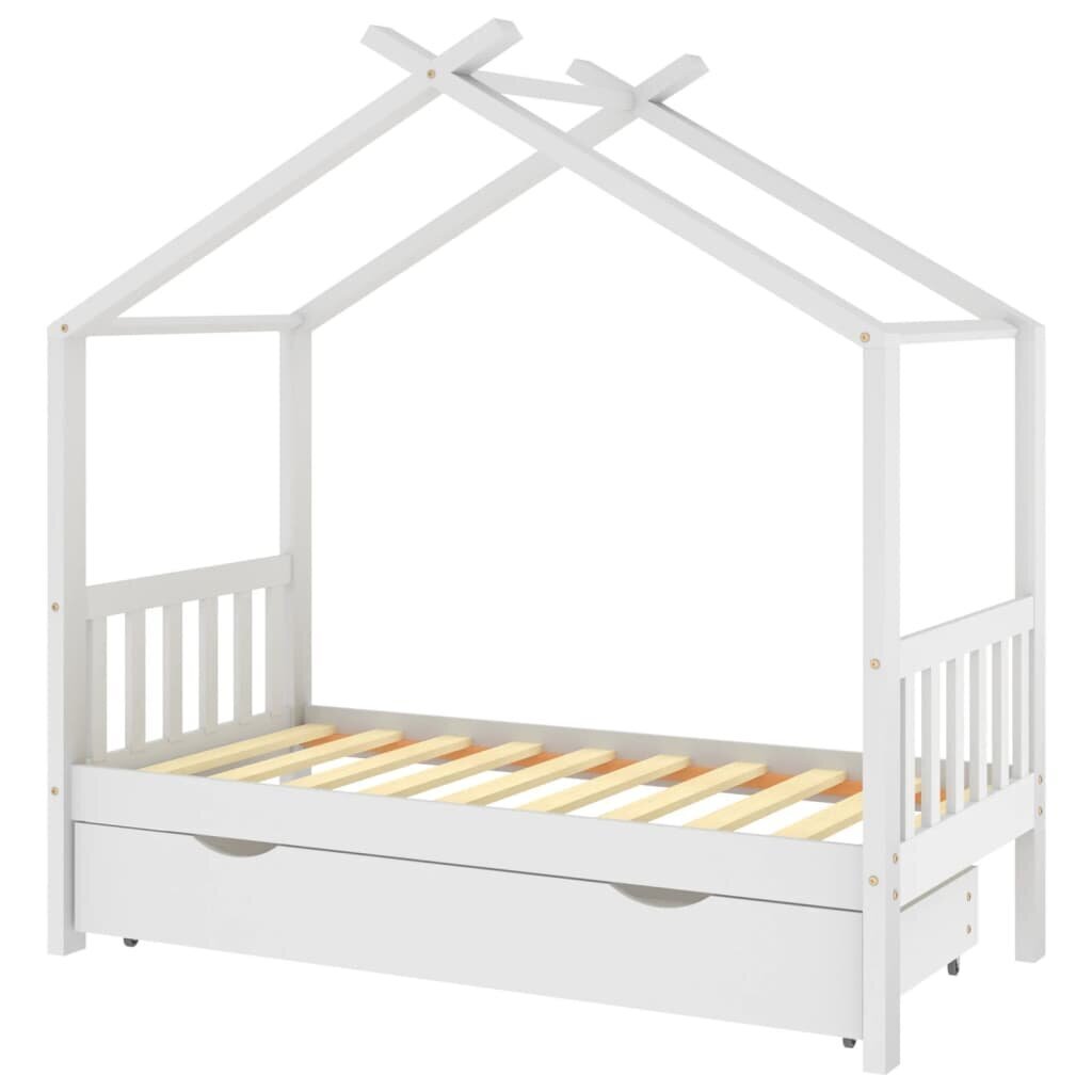 Bērnu gultas rāmis ar atvilktni, 80x160 cm, balts cena un informācija | Bērnu gultas | 220.lv