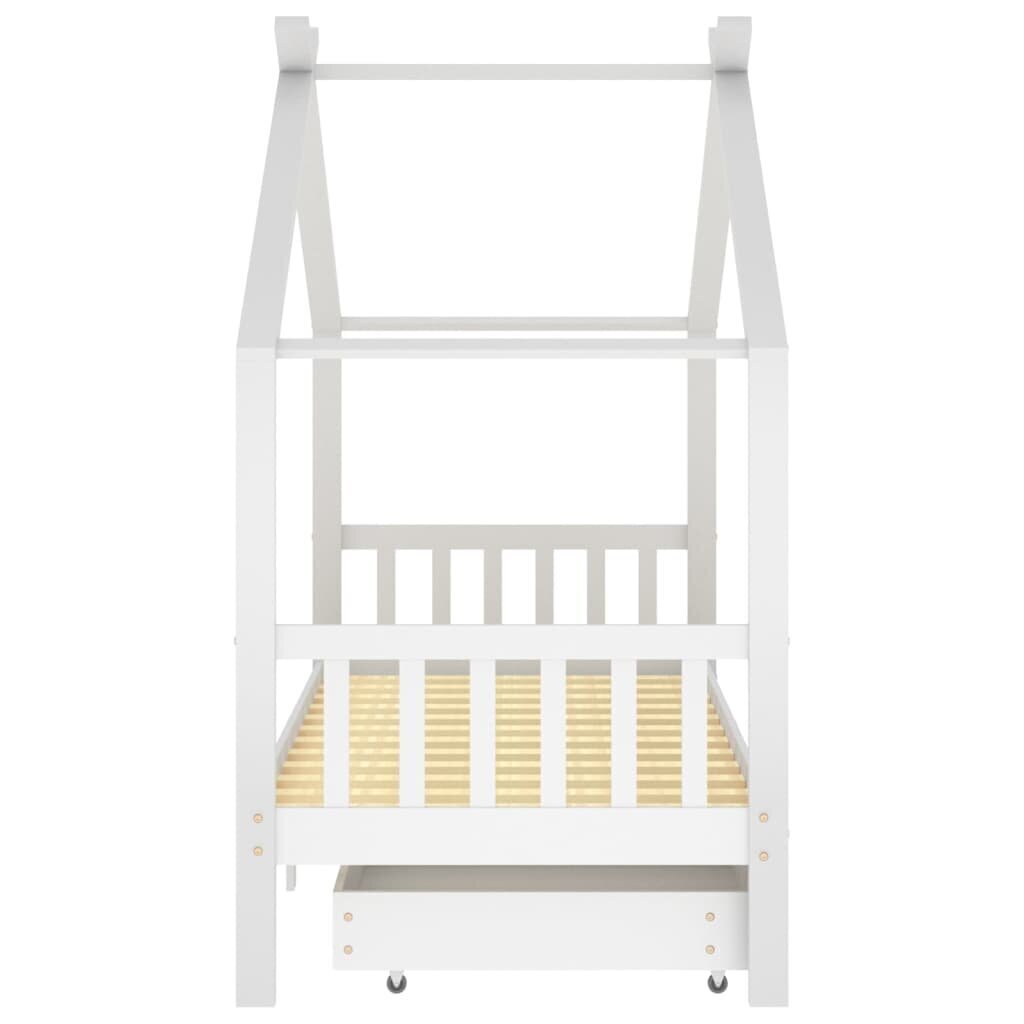 Bērnu gultas rāmis ar atvilktnēm, 90x200 cm, balts cena un informācija | Bērnu gultas | 220.lv