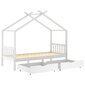 Bērnu gultas rāmis ar atvilktnēm, 90x200 cm, balts цена и информация | Bērnu gultas | 220.lv