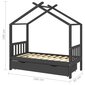 Bērnu gultas rāmis ar atvilktni, 80x160 cm, pelēks цена и информация | Bērnu gultas | 220.lv