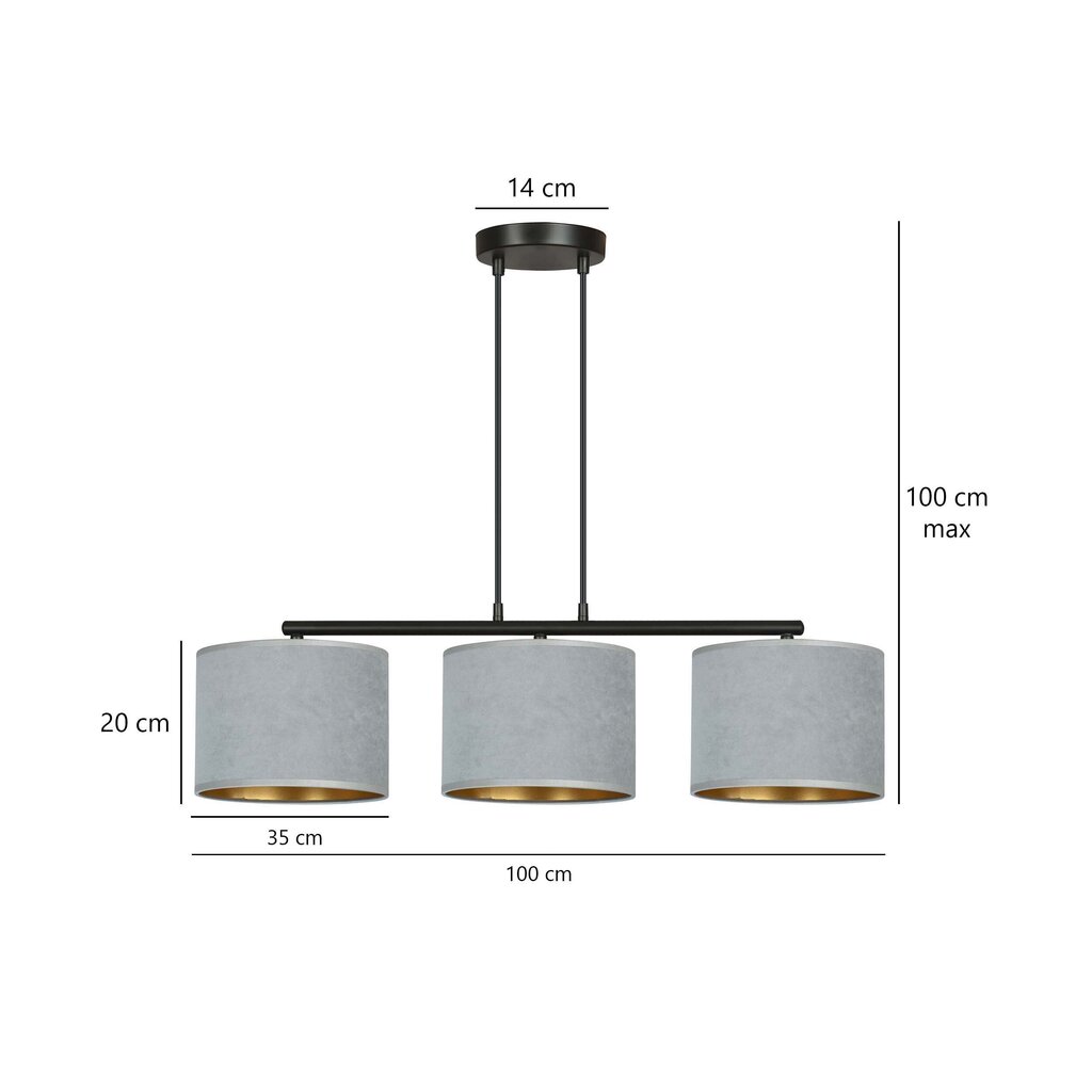 Emibig piekaramā lampa Hilde 3 BL Gray cena un informācija | Piekaramās lampas | 220.lv