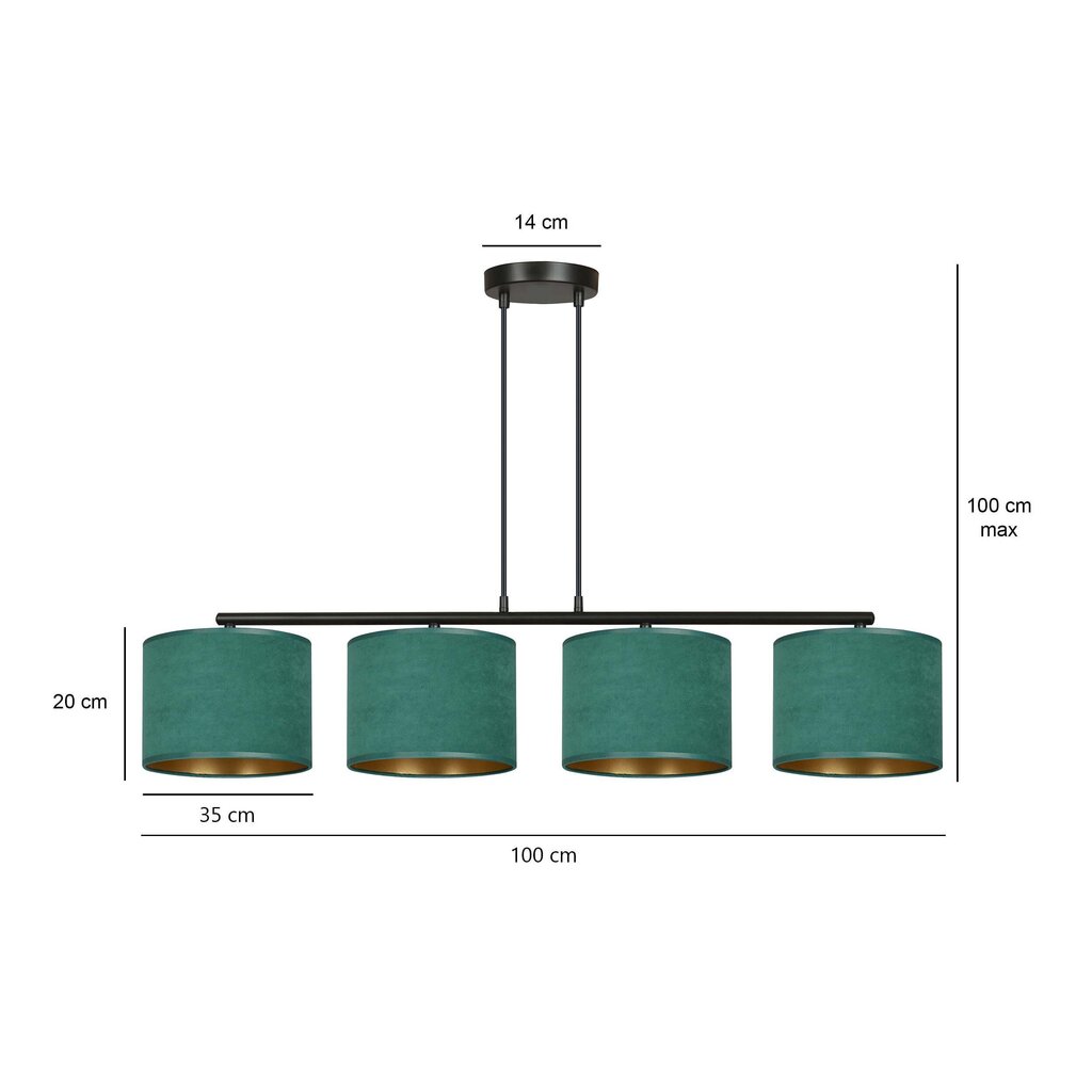 Emibig piekaramā lampa Hilde 4 BL Green cena un informācija | Lustras | 220.lv