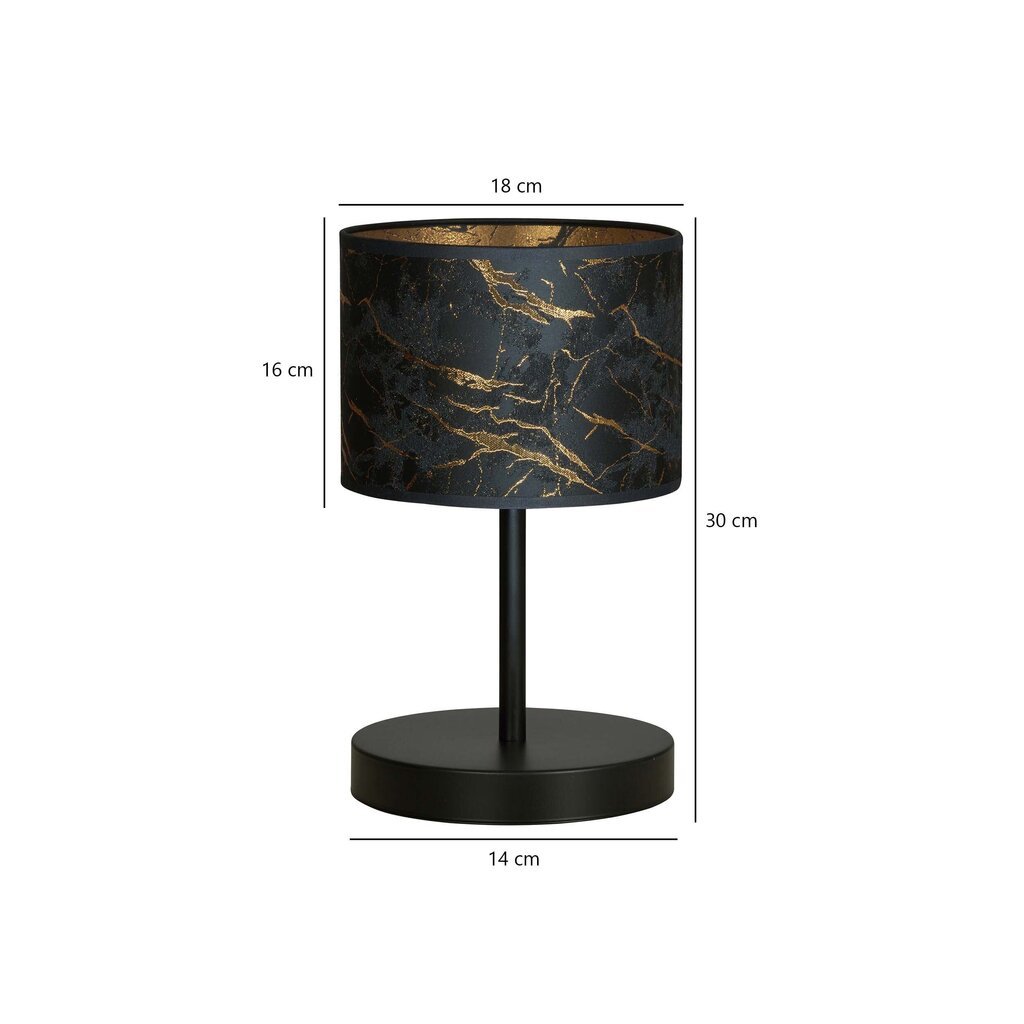 Emibig galda lampa Broddi LN1 BL Marbel Black cena un informācija | Galda lampas | 220.lv