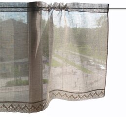 Льняные шторы серые с кружевом цена и информация | Шторы, занавески | 220.lv