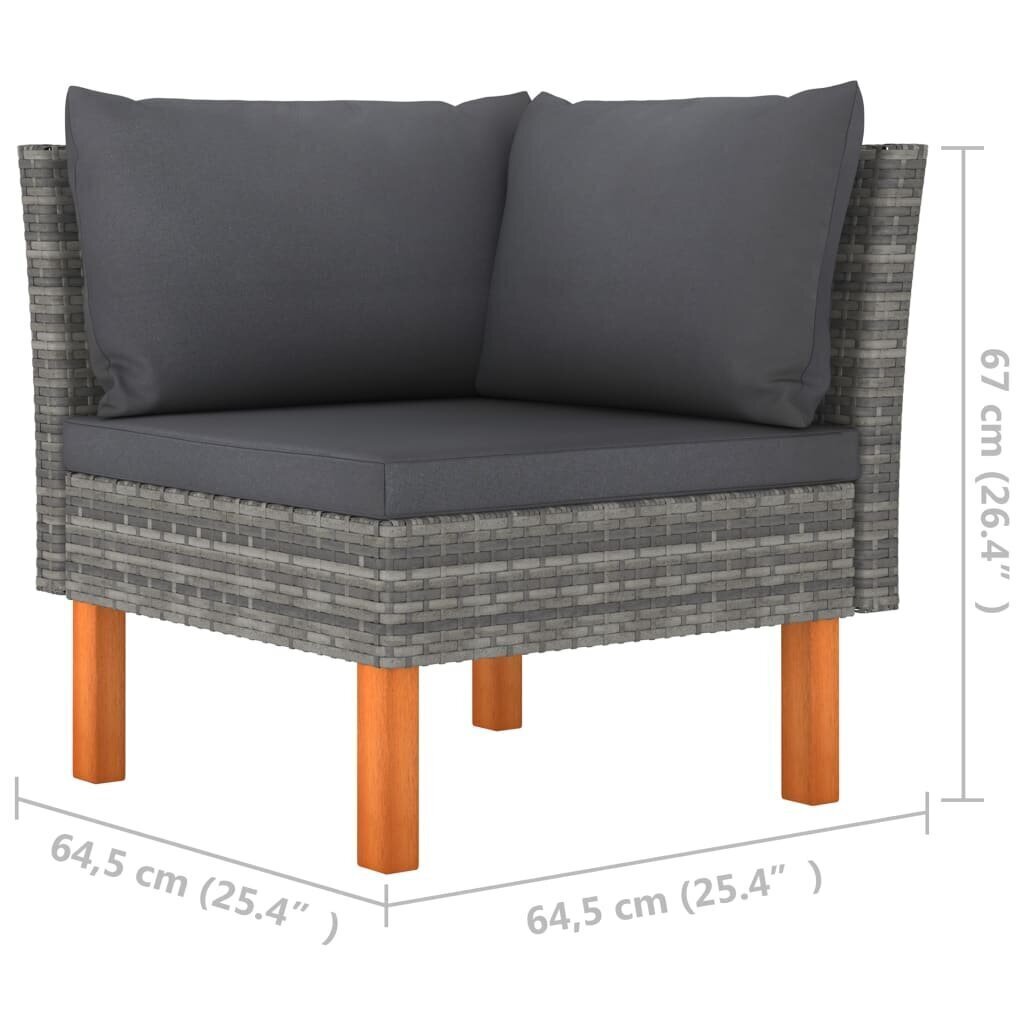 Stūra dīvāns, 2 gab., pelēks cena un informācija | Dārza krēsli | 220.lv