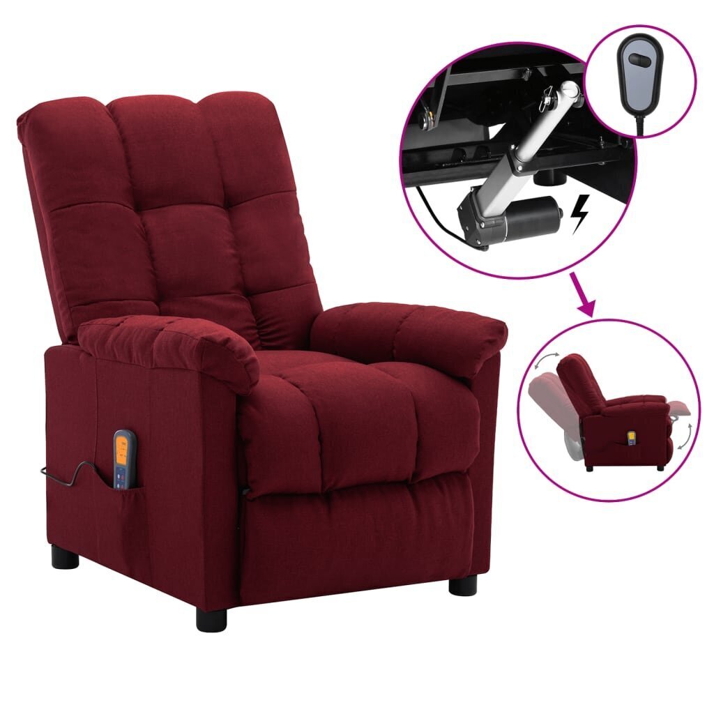 Elektriskais masāžas krēsls, sarkans cena un informācija | Atpūtas krēsli | 220.lv