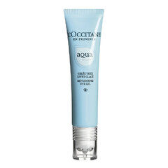 Pretnovecošanās želeja acu kontūram L´occitane Aqua Réotier Atvēsinošs efekts (15 ml) цена и информация | Сыворотки, кремы для век | 220.lv