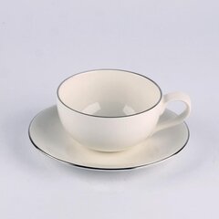Чайная чашка 230 мл / блюдце 15 см Sence Platinum, Quality Ceramic цена и информация | Стаканы, фужеры, кувшины | 220.lv