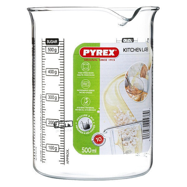 Stikls Pyrex Kitchen Lab Caurspīdīgs Stikls: Tilpums - 0,5 L cena un informācija | Glāzes, krūzes, karafes | 220.lv