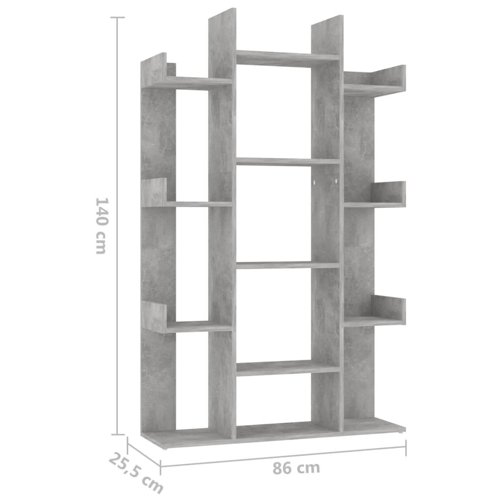 Grāmatu skapis, 86x25,5x140 cm, pelēks cena un informācija | Plaukti | 220.lv