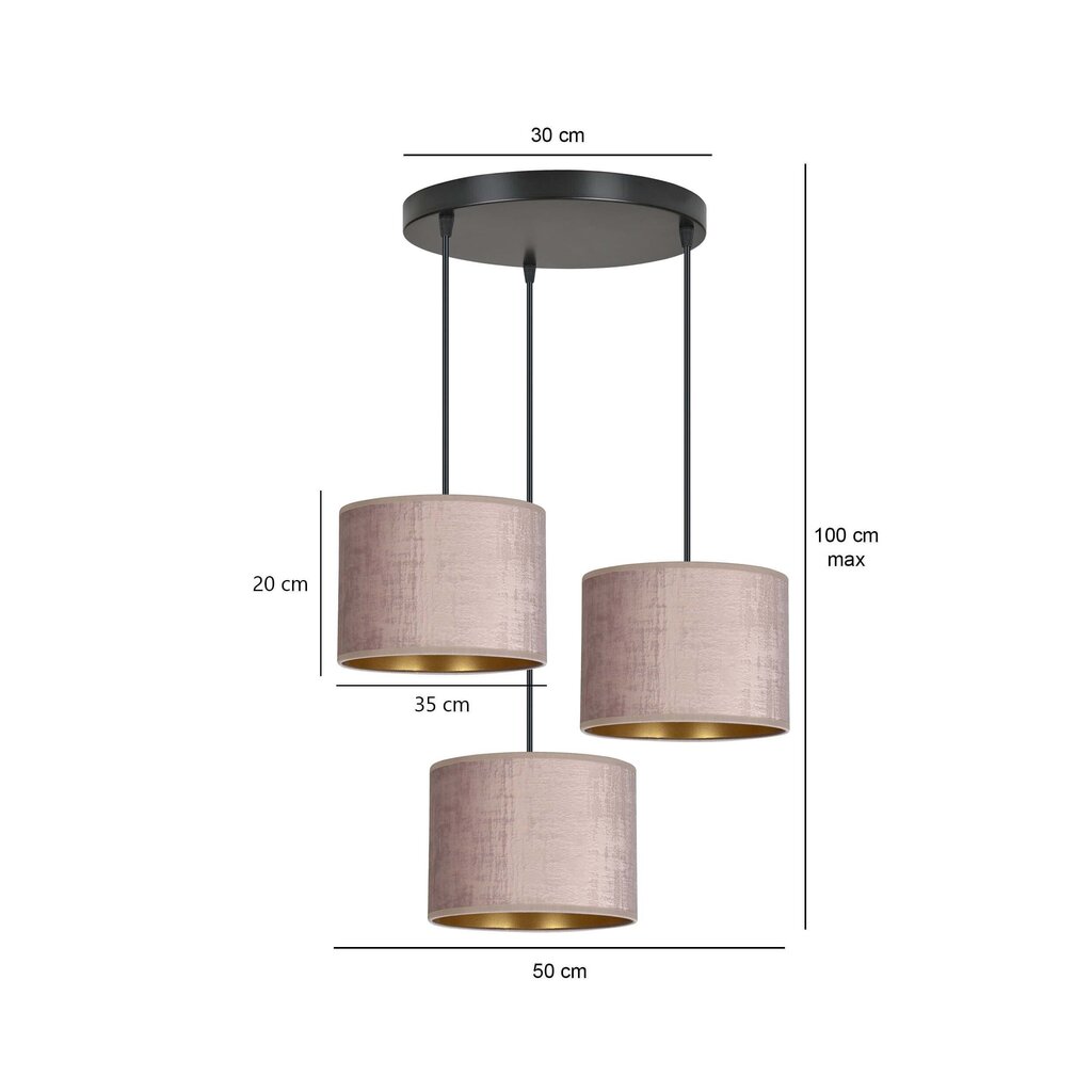 Emibig piekaramā lampa Hilde 3 BL Premium Rose cena un informācija | Lustras | 220.lv