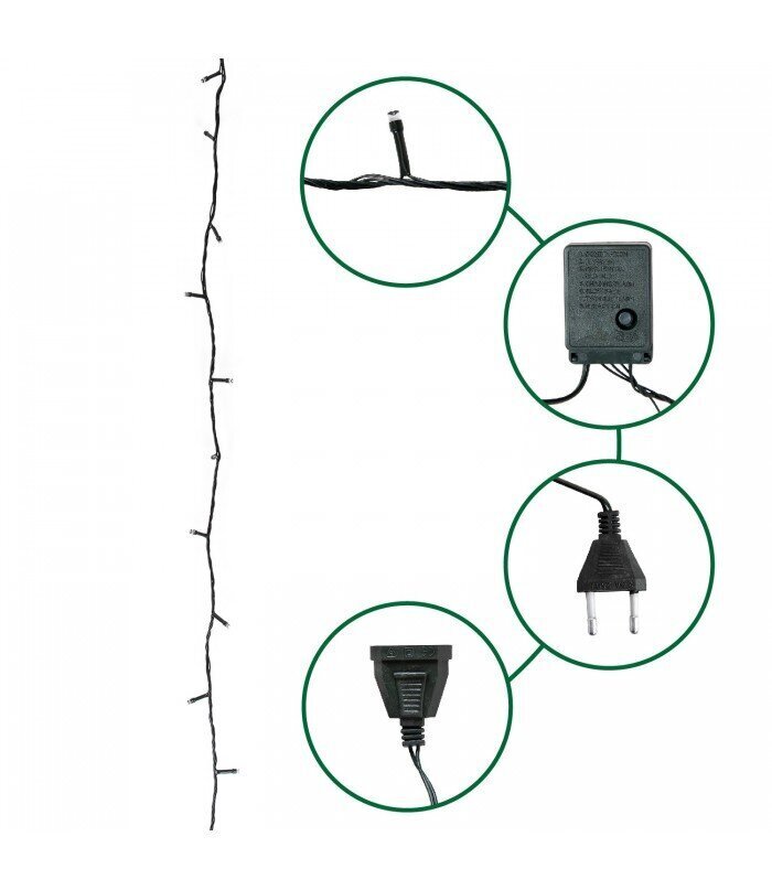 200 LED Ziemassvētku spuldzīšu virtene 17,5m, aukstā gaisma cena un informācija | Ziemassvētku lampiņas, LED virtenes | 220.lv