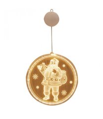 LED logu dekors "Ziemassvētku vecītis", silta gaisma cena un informācija | Ziemassvētku dekorācijas | 220.lv