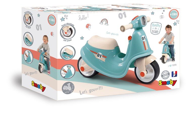 Bērnu stumjamais skrejritenis Smoby Retro scooter cena un informācija | Balansa velosipēdi | 220.lv