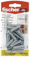 дюбеля и шурупы Fischer дюбеля и шурупы 10 штук (8 x 40 mm) цена и информация | Крепежные изделия | 220.lv