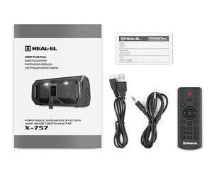 Real-EL EL121600007, черный цена и информация | Аудиоколонки | 220.lv