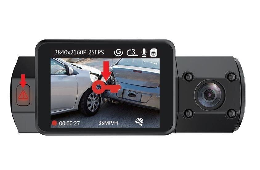 Dashcam Vantrue N2S Dual, black cena un informācija | Auto video reģistratori | 220.lv
