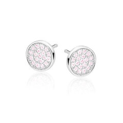 Серебряные круглые серьги SENTIELL с цирконом Light pink Z1548E_LP цена и информация | Серьги | 220.lv