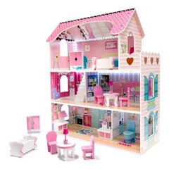 Кукольный домик с аксессуарами и светодиодным освещением цена и информация | Игрушки для девочек | 220.lv