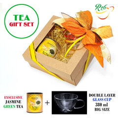 Подарочный набор - эксклюзивный китайский жасминовый зеленый чай «жемчужина дракона» (jasmine green tea dragon pearl) & кружка из двойного стекла цена и информация | Чай | 220.lv