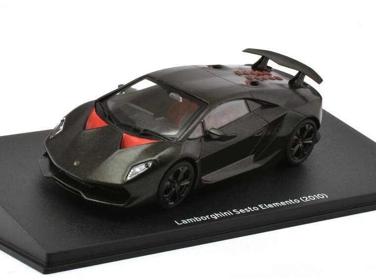 Lamborghini Sesto Elemento 2010 Black Metallic ALTAYA 1:43 LAM011 cena un informācija | Kolekcionējamie modeļi | 220.lv