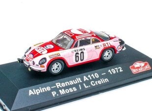 Alpine-Renault A110 – 1972 P. Moss / L. Crelin Atlas 1:43 3575030 цена и информация | Коллекционные модели автомобилей | 220.lv