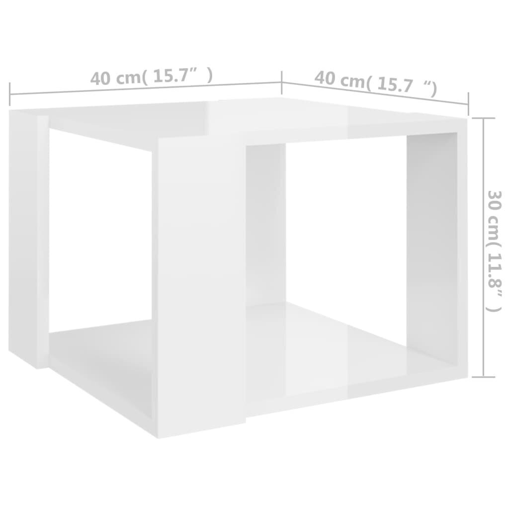 Kafijas galdiņš, 40x40x30 cm, balts цена и информация | Žurnālgaldiņi | 220.lv