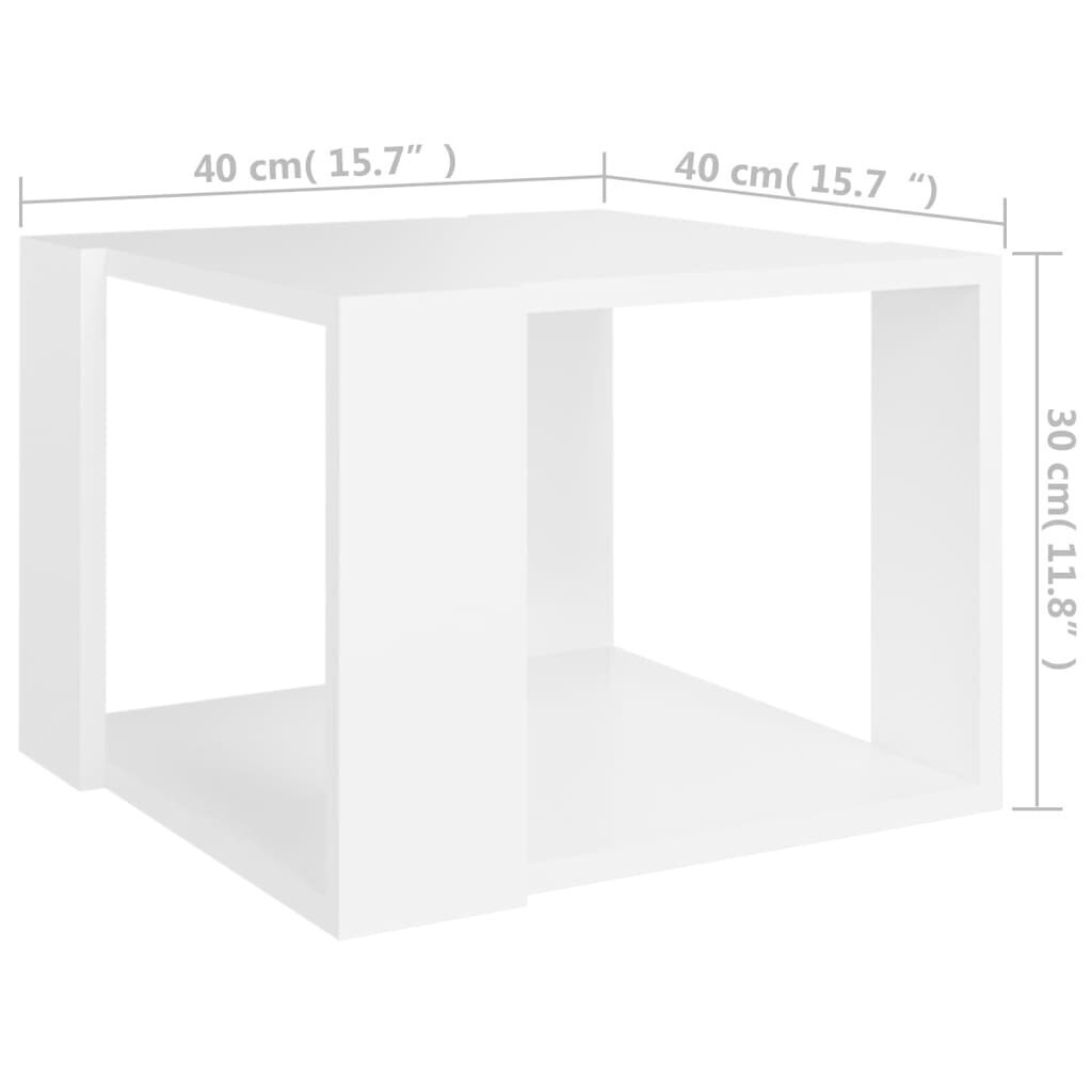 Kafijas galdiņš, 40x40x30 cm, balts цена и информация | Žurnālgaldiņi | 220.lv