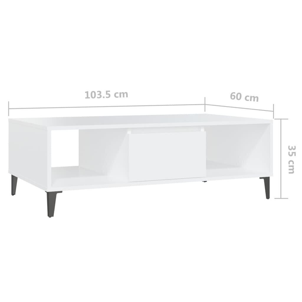 Kafijas galdiņš, balts, 103.5x60x35 cm цена и информация | Žurnālgaldiņi | 220.lv